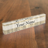 ヴィンテージ音楽シート デスクネームプレート (側面)