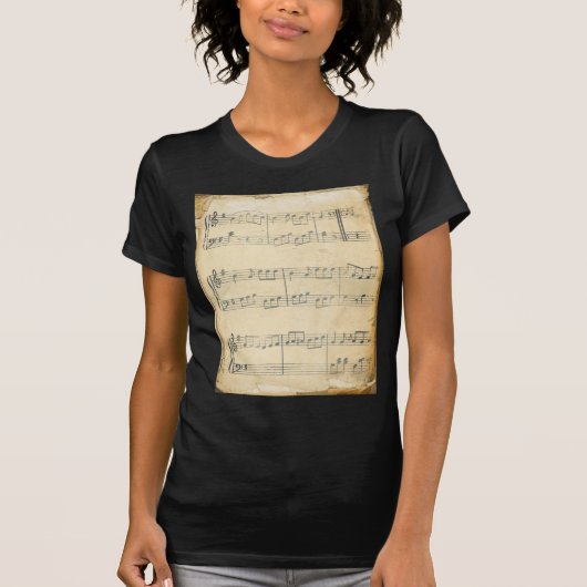 ヴィンテージ音楽シート Tシャツ (正面)