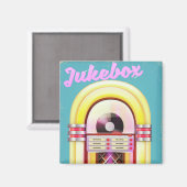 ヴィンテージ音楽ジュークボックス マグネット (正面/裏面)