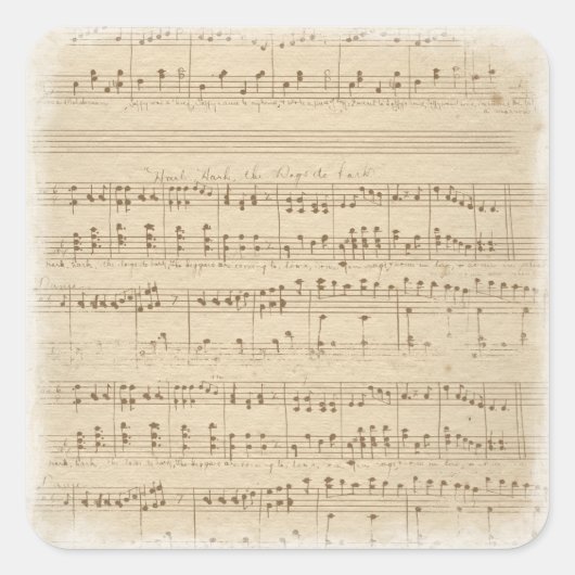 ヴィンテージ音楽スタンプ スクエアシール (正面)