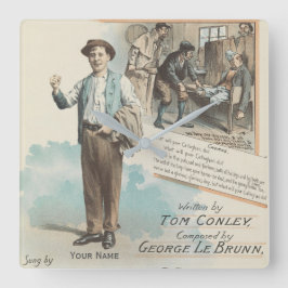 ヴィンテージ音楽ソングシート貧しいキャラハン合唱団 スクエア壁時計