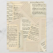 ヴィンテージ音楽デカップコラージスクラップブック紙 (正面/裏面)