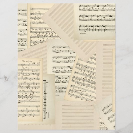 ヴィンテージ音楽デカップコラージスクラップブック紙 (正面)