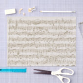 ヴィンテージ音楽ニュートラルベージュデコップソング 薄葉紙 (クラフト)