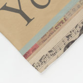 ヴィンテージ音楽ノートtubaギターバイオリン音楽テーマ フリースブランケット (角)