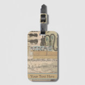 ヴィンテージ音楽ノートtubaギターバイオリン音楽テーマ ラゲッジタグ (正面縦)