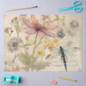 ヴィンテージ音楽フランスのフローラドラゴンフライ 薄葉紙 (クラフト)