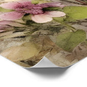 ヴィンテージ音楽フローラフランスのハミングバードアート ポスター (角)