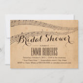 ヴィンテージ音楽ミュージカルブライダルシャワー 招待状 (正面)