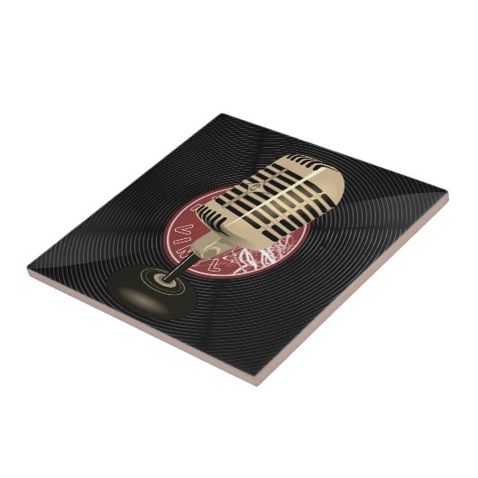 ヴィンテージ音楽レトロマイクへのタイムレストリビュート タイル (側面)