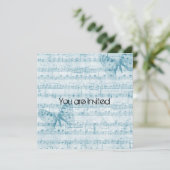 ヴィンテージ音楽蝶ベビーシャワー 招待状 (スタンド正面)