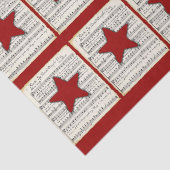 ヴィンテージ音楽赤い星の素朴なクリスマス 薄葉紙 (詳細)
