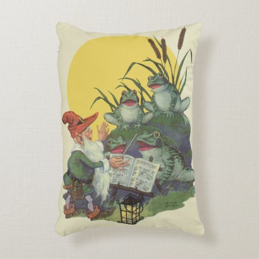 ヴィンテージ音楽雑誌カバーアート、Etude Frog Choir アクセントクッション (正面(垂直))