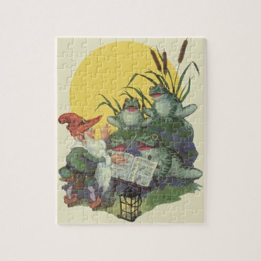 ヴィンテージ音楽雑誌カバーアート、Etude Frog Choir ジグソーパズル (縦)