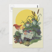 ヴィンテージ音楽雑誌カバーアート、Etude Frog Choir ポストカード (正面/裏面)