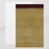 ヴィンテージ音楽、ひな形 便箋 (正面/裏面)