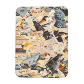 ヴィンテージ音楽、アールデコジャズ、青のラプソディ マグネット (縦)