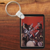 ヴィンテージ音楽、アールデコミュージカルジャズバンド妨害 キーホルダー (正面)