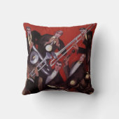 ヴィンテージ音楽、アールデコミュージカルジャズバンド妨害 クッション (裏面)