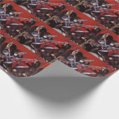 ヴィンテージ音楽、アールデコミュージカルジャズバンド妨害 ラッピングペーパー (角)