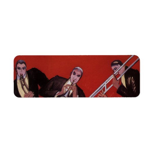 ヴィンテージ音楽、アールデコミュージカルジャズバンド妨害 ラベル (正面)