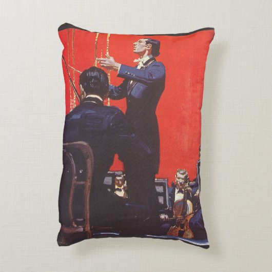 ヴィンテージ音楽、オーケストラの指揮 アクセントクッション (裏面(縦))