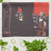 ヴィンテージ音楽、オーケストラの指揮 キッチンタオル (折り畳み)