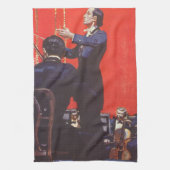 ヴィンテージ音楽、オーケストラの指揮 キッチンタオル (縦)