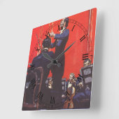 ヴィンテージ音楽、オーケストラの指揮 スクエア壁時計 (傾斜)