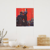 ヴィンテージ音楽、オーケストラの指揮 ポスター (キッチン)