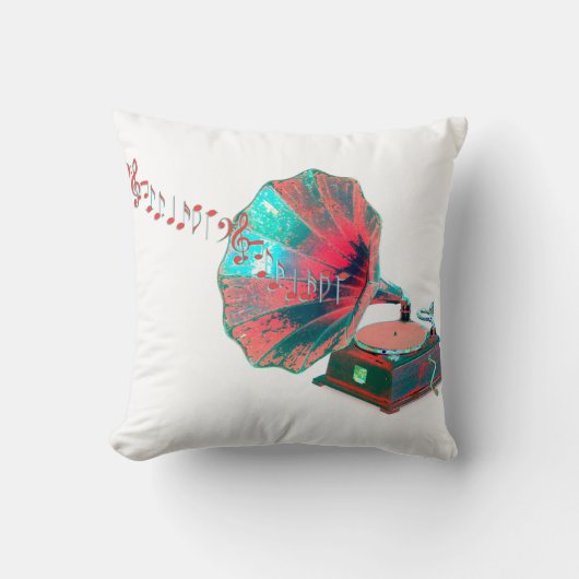 ヴィンテージ音楽 クッション (正面)