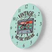 ヴィンテージ音楽 ラージ壁時計 (傾斜)