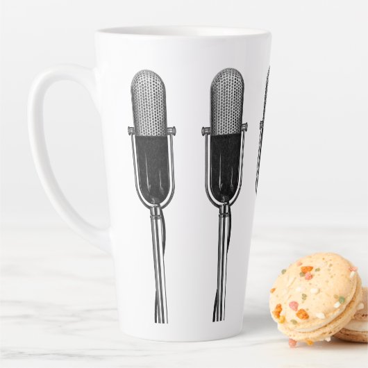 ヴィンテージ音楽、古いファッションドレトロマイク カフェラテマグ (インサイチュ)