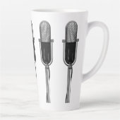 ヴィンテージ音楽、古いファッションドレトロマイク カフェラテマグ (右)