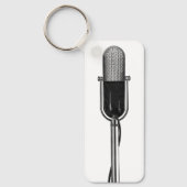 ヴィンテージ音楽、古いファッションドレトロマイク キーホルダー (正面)