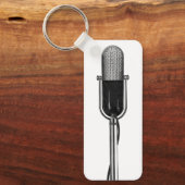 ヴィンテージ音楽、古いファッションドレトロマイク キーホルダー (正面)