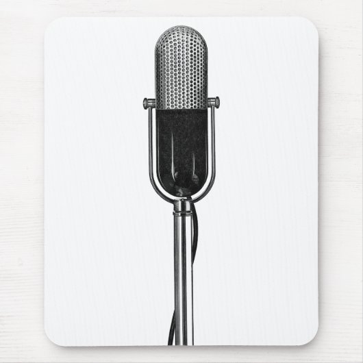 ヴィンテージ音楽、古いファッションドレトロマイク マウスパッド (正面)