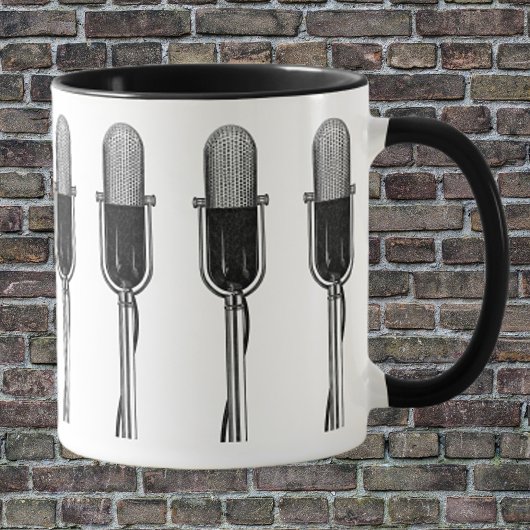 ヴィンテージ音楽、古いファッションドレトロマイク マグカップ