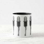 ヴィンテージ音楽、古いファッションドレトロマイク マグカップ (中央)