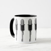 ヴィンテージ音楽、古いファッションドレトロマイク マグカップ (正面左)