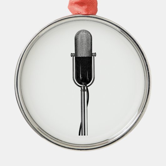 ヴィンテージ音楽、古いファッションドレトロマイク メタルオーナメント (正面)