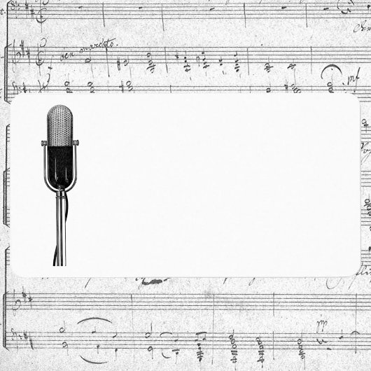 ヴィンテージ音楽、古いファッションドレトロマイク ラベル