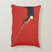 ヴィンテージ音楽、指揮者の手がバトンを持つ アクセントクッション (裏面(縦))