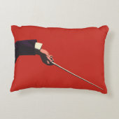 ヴィンテージ音楽、指揮者の手がバトンを持つ アクセントクッション (裏面)