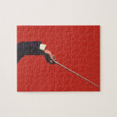 ヴィンテージ音楽、指揮者の手がバトンを持つ ジグソーパズル (横)