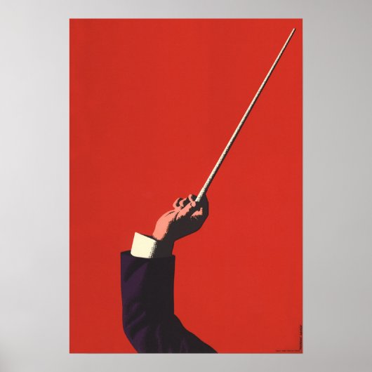 ヴィンテージ音楽、指揮者の手がバトンを持つ ポスター (正面)