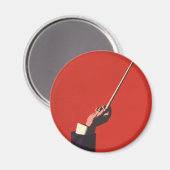 ヴィンテージ音楽、指揮者の手がバトンを持つ マグネット (正面/裏面)