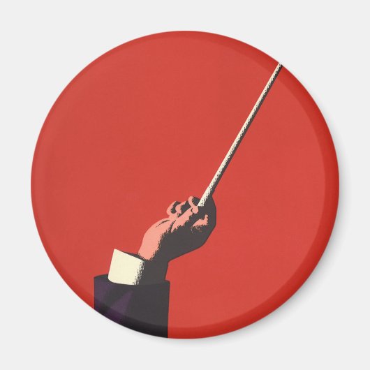 ヴィンテージ音楽、指揮者の手がバトンを持つ マグネット (正面)