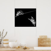 ヴィンテージ音楽、指揮者の手 – バトン ポスター (キッチン)