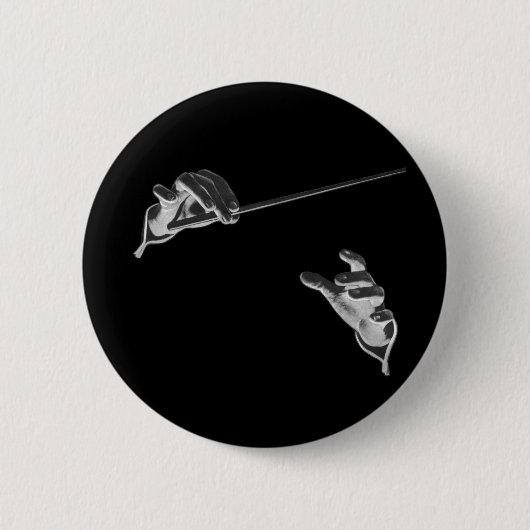 ヴィンテージ音楽、指揮者の手 – バトン 缶バッジ (正面)